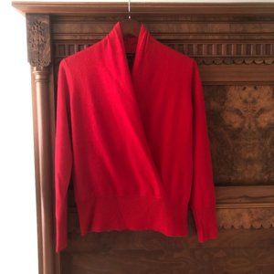 Sofia Cashmere Faux Wrap Sweater (M)